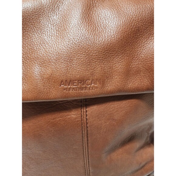 American Leather Company Liberty Tumbled Leather Backpack Cognac Zip/Snaps - Picture 3 of 16